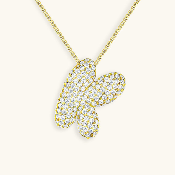 Lisslune | Bubble Initial-Diamond-Necklace