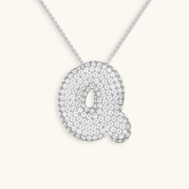Lisslune | Bubble Initial-Diamond-Necklace