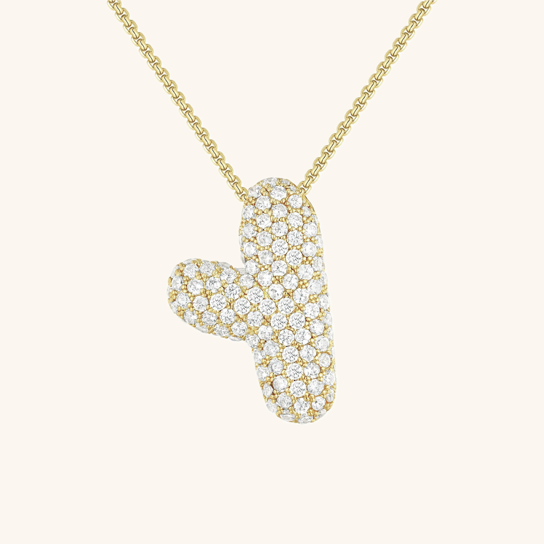 Lisslune | Bubble Initial-Diamond-Necklace