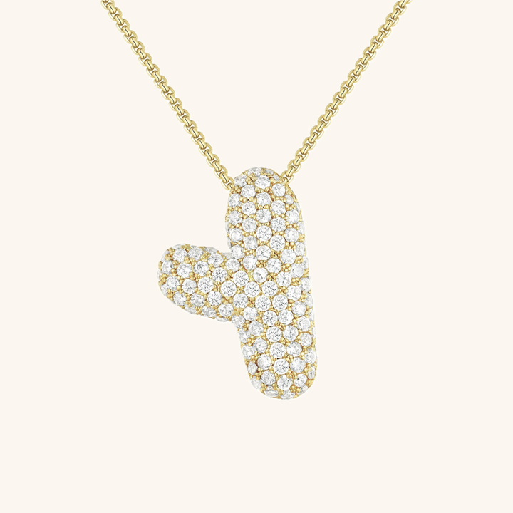 Lisslune | Bubble Initial-Diamond-Necklace