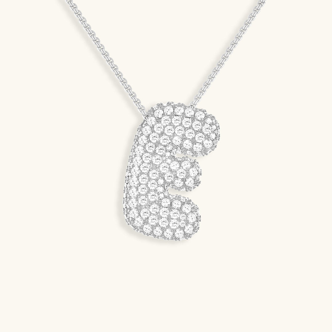 Lisslune | Bubble Initial-Diamond-Necklace