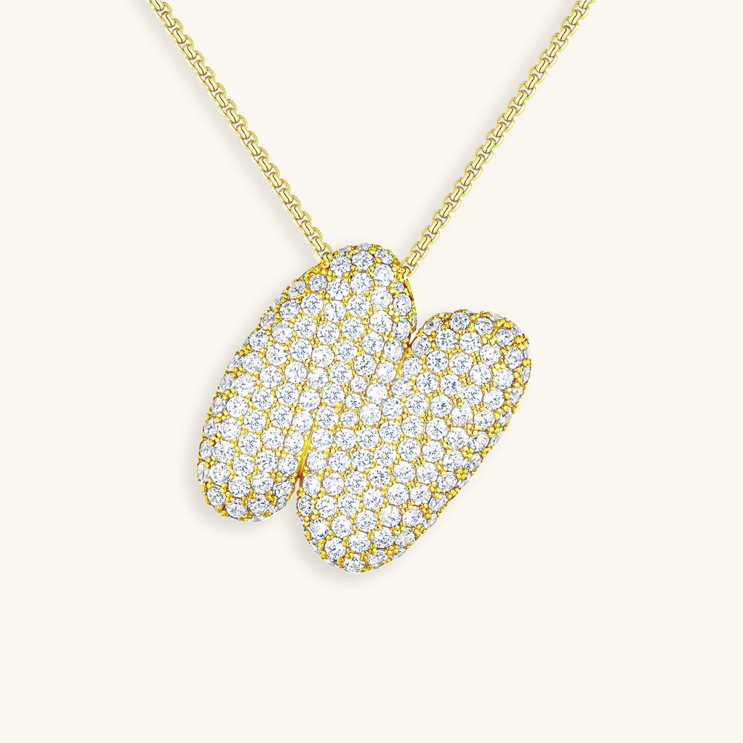 Lisslune | Bubble Initial-Diamond-Necklace