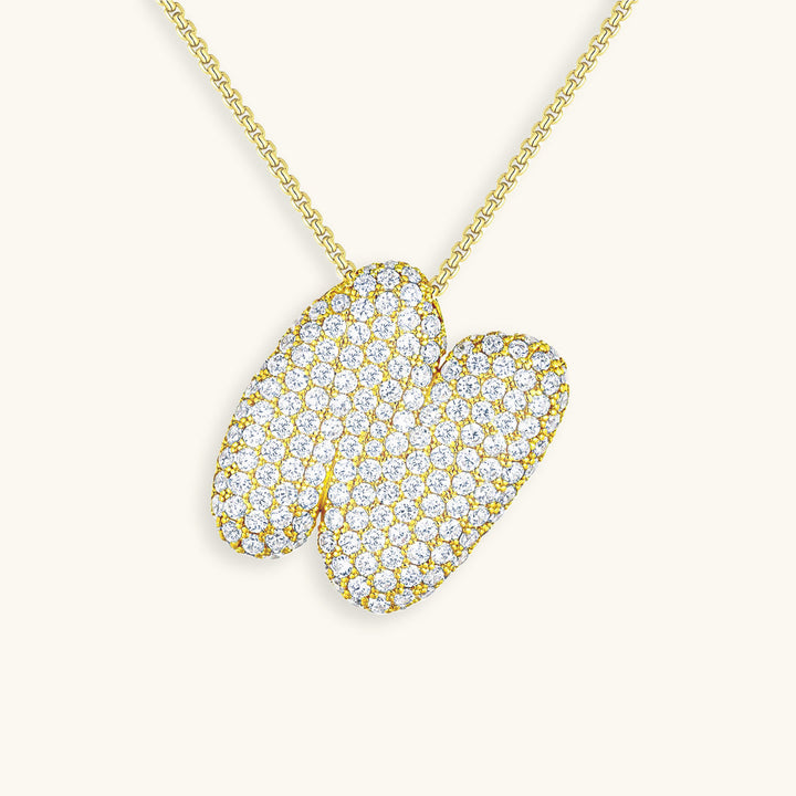 Lisslune | Bubble Initial-Diamond-Necklace