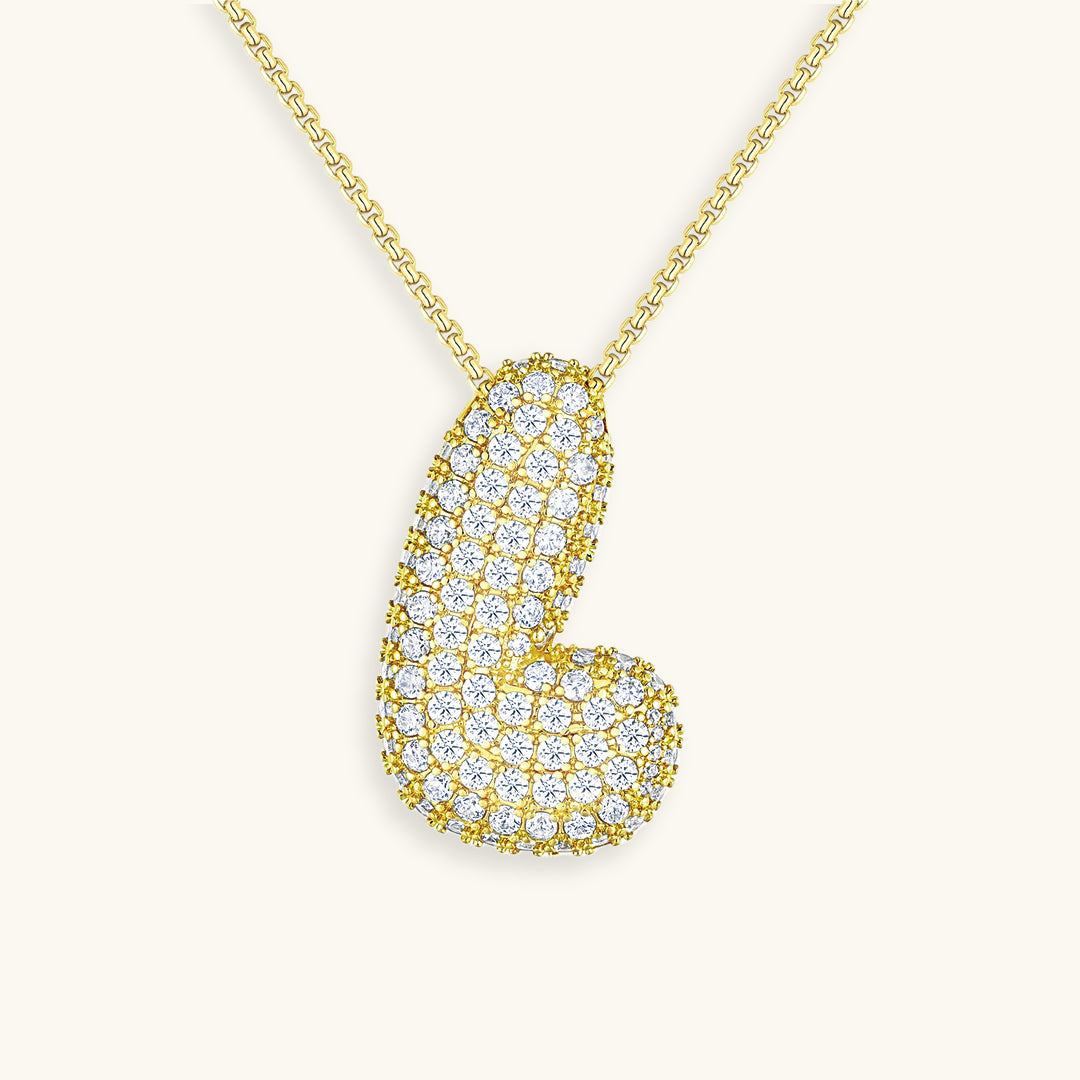 Lisslune | Bubble Initial-Diamond-Necklace
