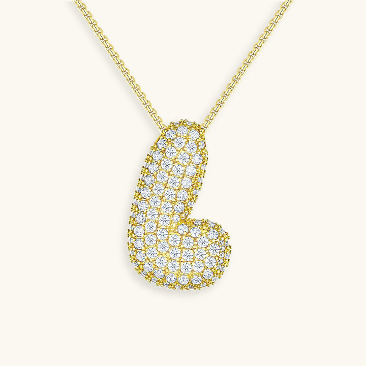 Lisslune | Bubble Initial-Diamond-Necklace