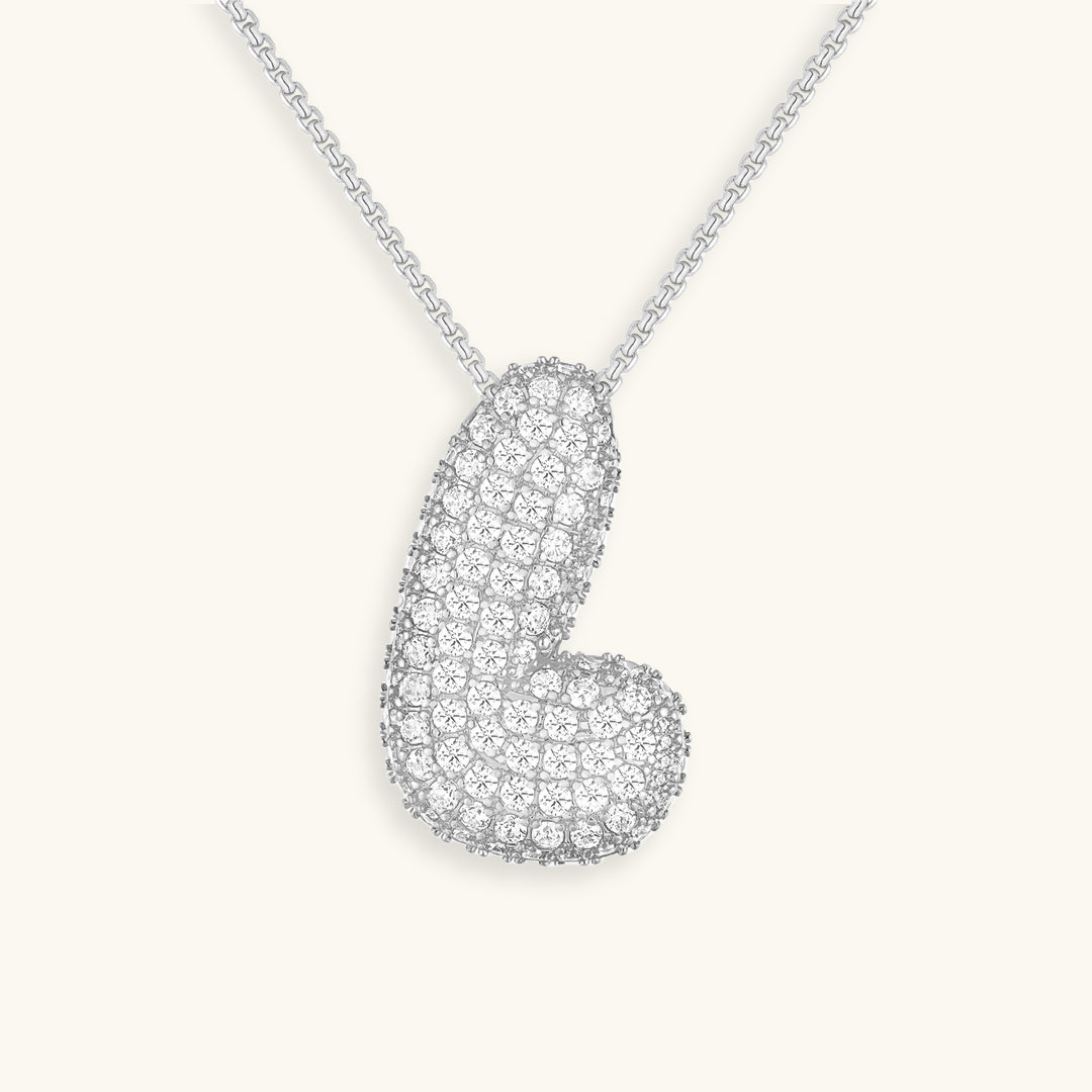 Lisslune | Bubble Initial-Diamond-Necklace