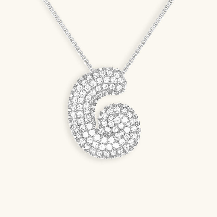 Lisslune | Bubble Initial-Diamond-Necklace