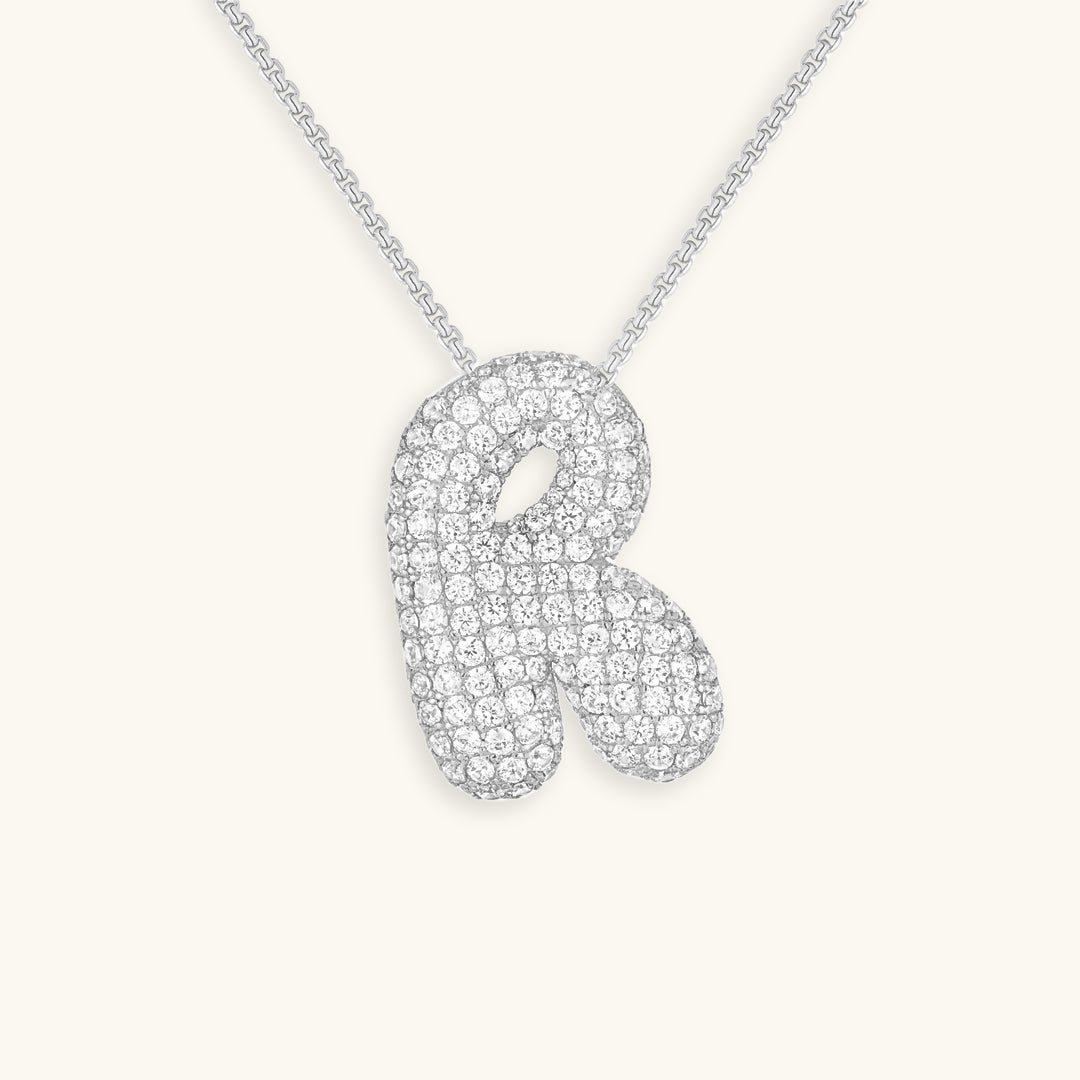Lisslune | Bubble Initial-Diamond-Necklace
