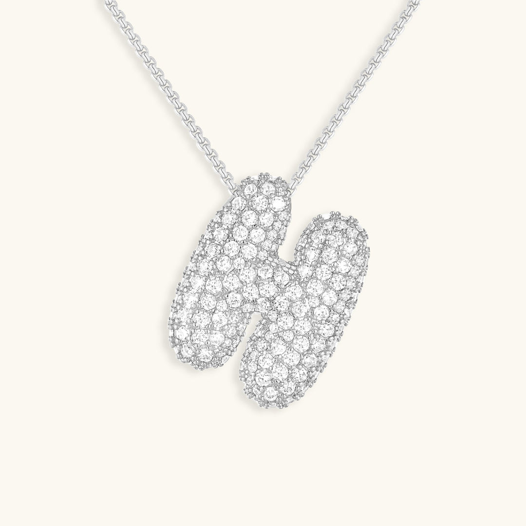 Lisslune | Bubble Initial-Diamond-Necklace