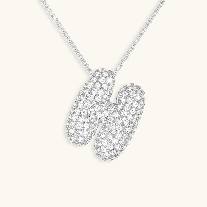 Lisslune | Bubble Initial-Diamond-Necklace