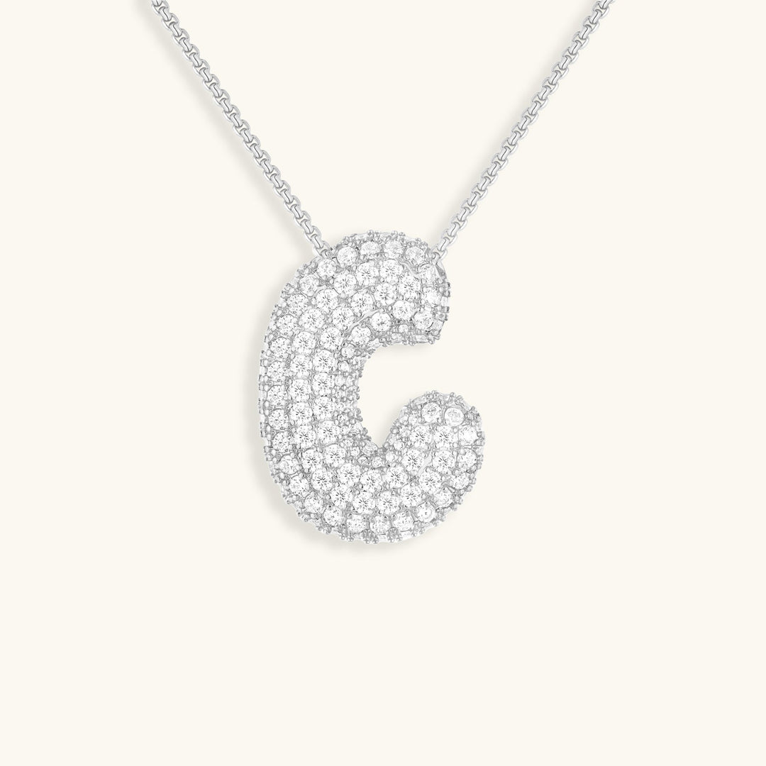 Lisslune | Bubble Initial-Diamond-Necklace