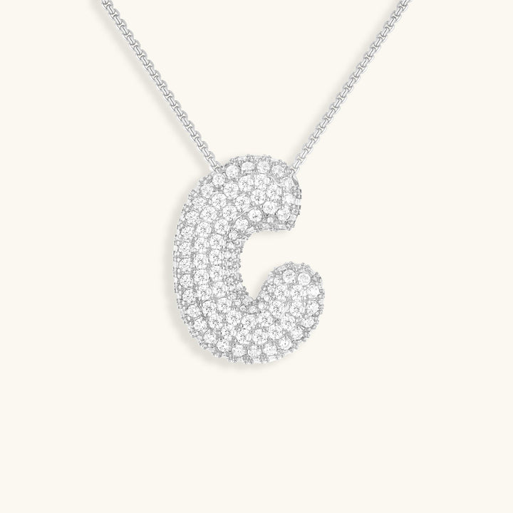 Lisslune | Bubble Initial-Diamond-Necklace