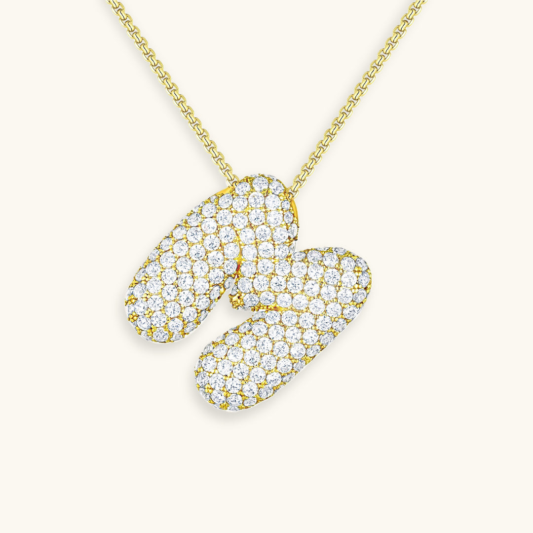 Lisslune | Bubble Initial-Diamond-Necklace