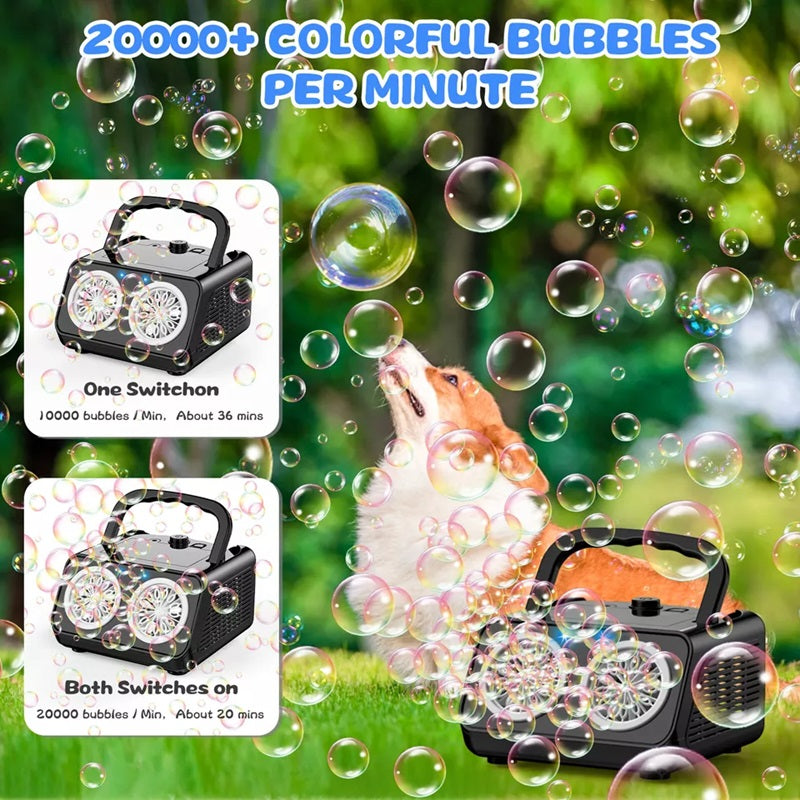 Lisslune | Electric Bubble Machine with 20,000+ Bubbles Per Minute