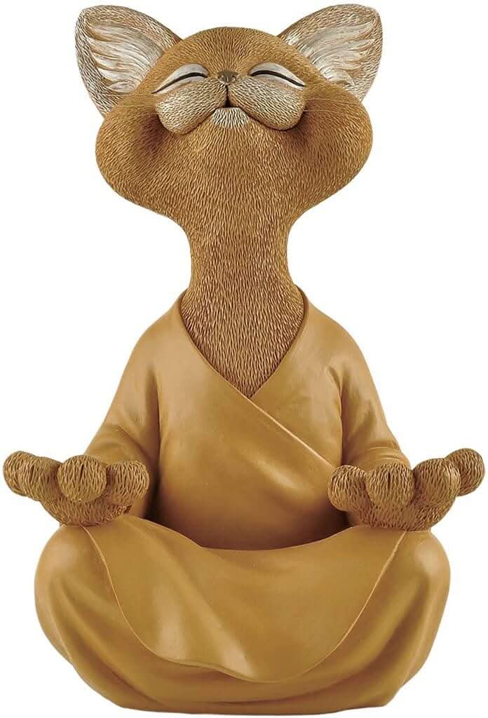 Lisslune | Buddha Cat Figurine – Zen Garden Decoration
