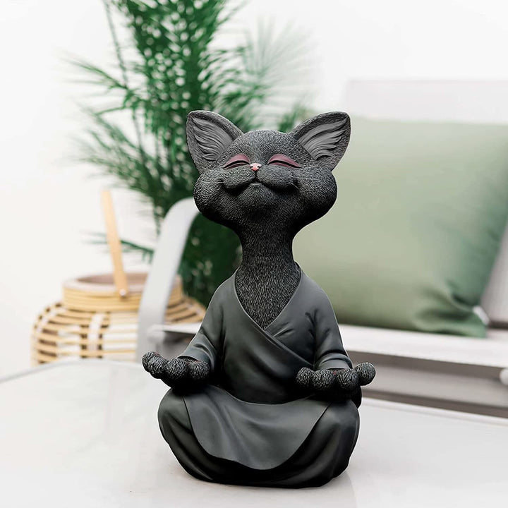 Lisslune | Buddha Cat Figurine – Zen Garden Decoration