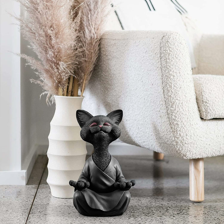 Lisslune | Buddha Cat Figurine – Zen Garden Decoration