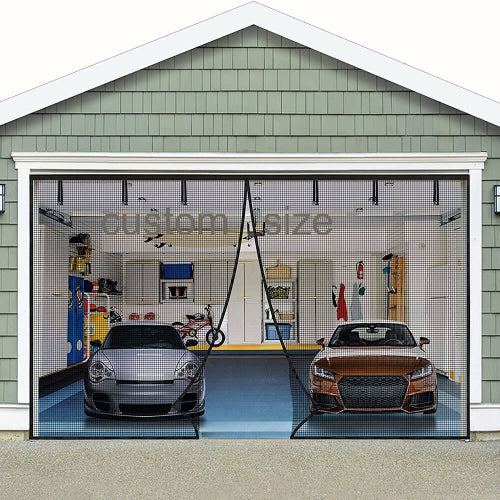 Lisslune | AeroShield Bug-Free Garage Screen | Magnetic mesh garage door screen for fresh airflow and insect protection