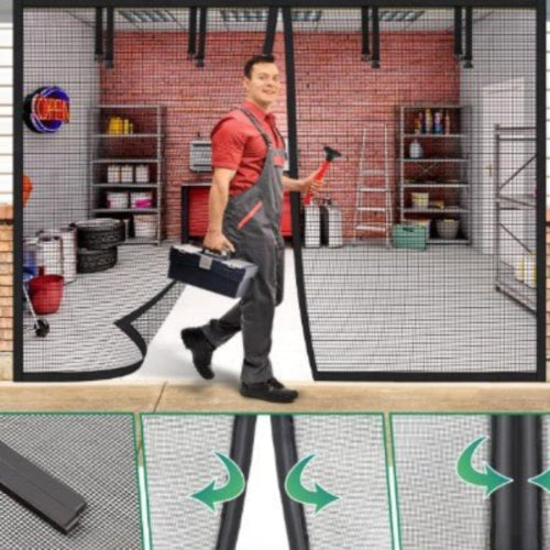 Lisslune | AeroShield Bug-Free Garage Screen | Magnetic mesh garage door screen for fresh airflow and insect protection