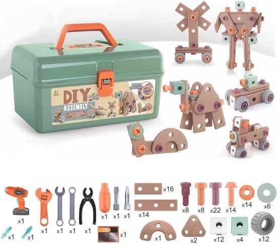 Lisslune | Buildmaster Tool Set – 100-Piece Construction Toy for Creative Kids