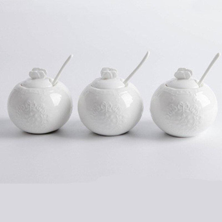 Lisslune | Butterfly Pendant Ceramic Spice Jar Collection with Spoon and Lid - Stylish Kitchen Accessories for Fresh Taste