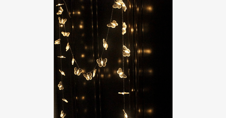 Lisslune | 40-LED Party Fairy Butterfly Lights - Battery Powered - Perfect for Parties!