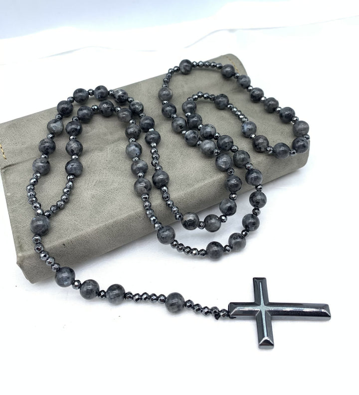 Lisslune | Orion Spiritual Necklace with Tiger Eye & Lapis Lazuli – Men's Rosary