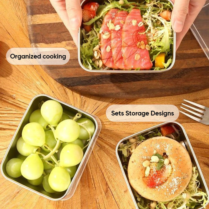 Lisslune | Stainless Steel Food Storage Container with Lid, Lunch, Snack Storage Box
