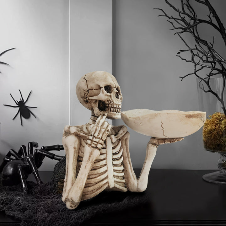 Lisslune | GhoulBowl Skull Bowl – Resin Halloween Candy Bowl and Gothic Decoration