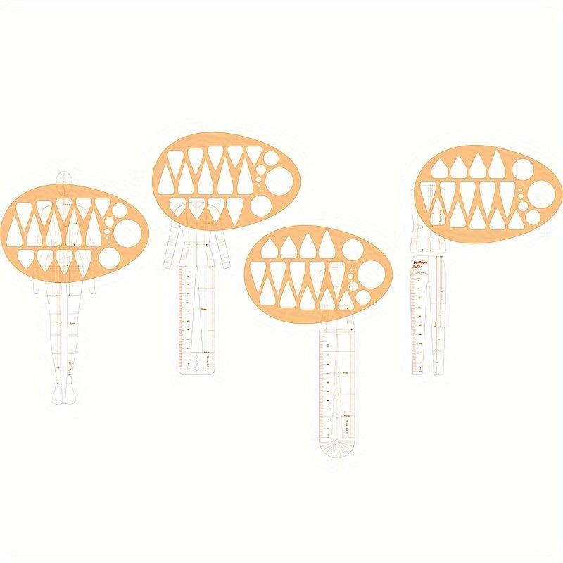 Lisslune | Acrylic Neckline Template Ruler - Essential Tool for Fashion Design and Pattern Creation