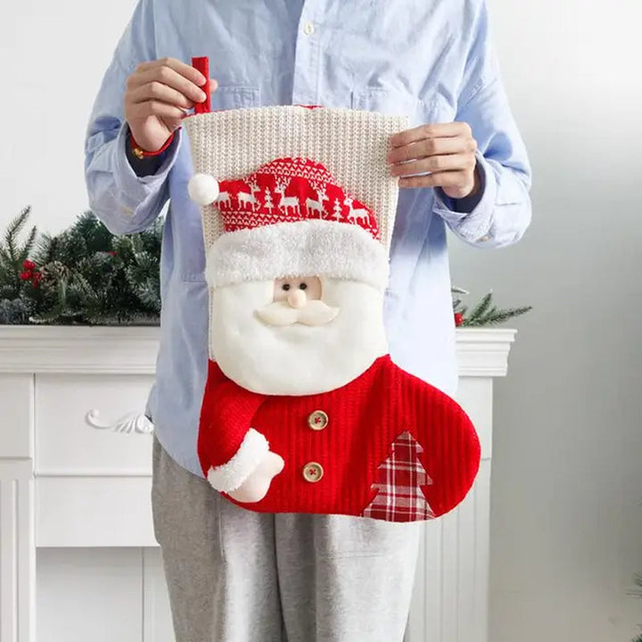 Lisslune | Gift bag Durable Large Cute Christmas Stocking Gift Bag High Capacity Felt Christmas Sock Christmas Ornaments Beautiful