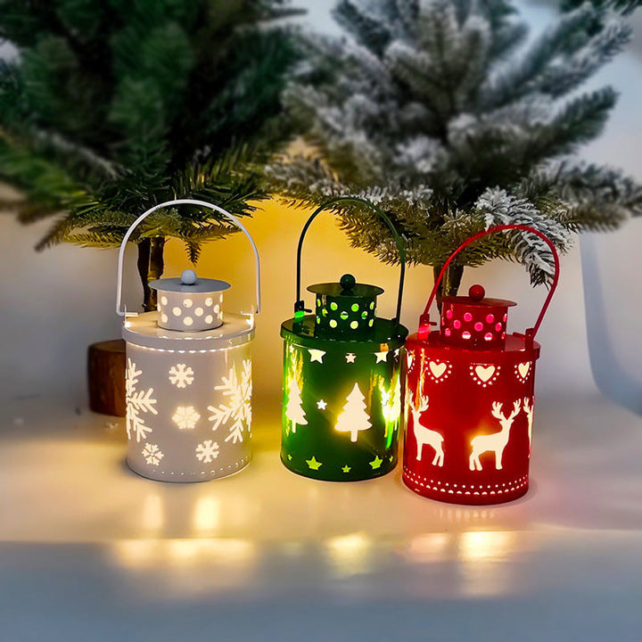 Lisslune | Electronic Christmas Candle with Flickering LED Light – Decorative Iron Candle Holder for Indoor