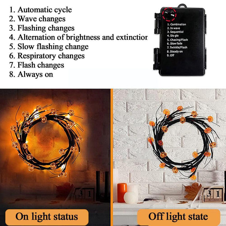 Lisslune | Halloween LED Willow Key Light Cute Cartoon Bat Pumpkin Decoration For Indoor Outdoor Party Home Decor