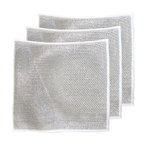 Lisslune | 10 pieces multifunctional cleaning cloth – powerful metal wire fabric for effortless stain removal