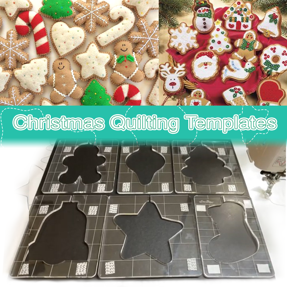 Lisslune | Christmas Motif Quilting Template Set (6 PCS)  - With Instructions