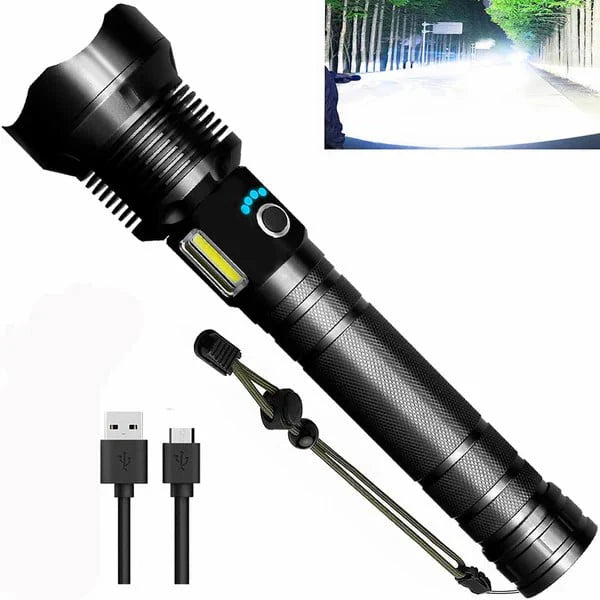 Lisslune | Tactical Flashlight – LED Flashlight with Zoom & Power Bank Function