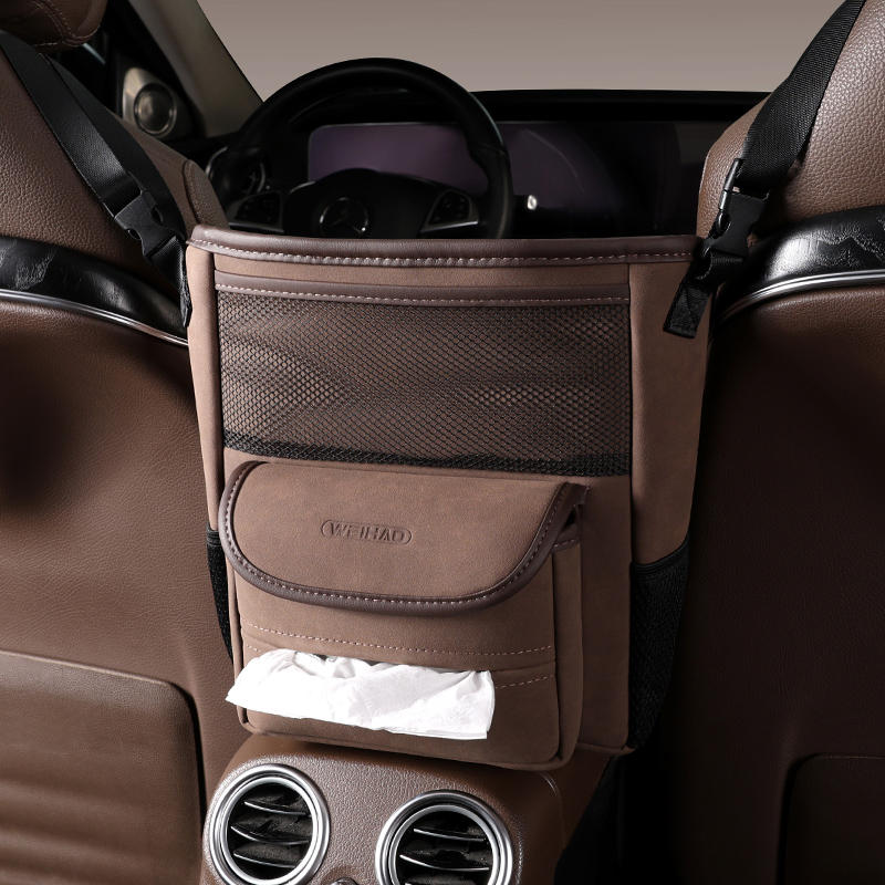 Lisslune | Car Seat Gap Synthetic Fur Storage Hanging Bag Mesh Organizer