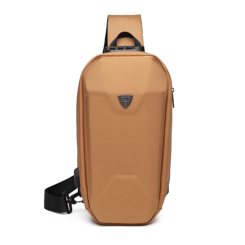 Lisslune | Hard Shell Sling Bag with Lock, USB Port, Waterproof Material, Anti-theft Zips