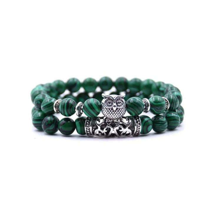 Lisslune | Owl Charm Natural Stone Bracelet