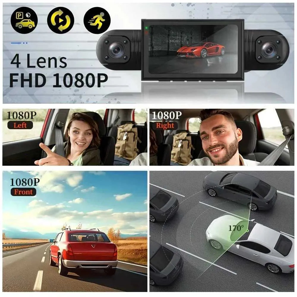 Lisslune | 360° Car Dashcam | DashGard Pro CX360 | Full HD Driving Recorder with Night Vision & Parking Monitor