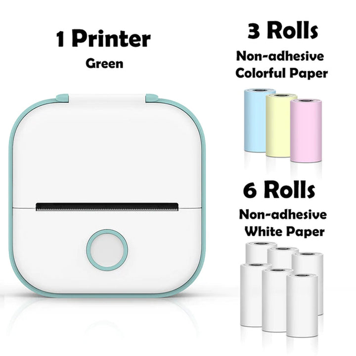Lisslune | T02 Portable Mini Wireless Thermal Pocket Printer Self-Adhesive Stickers Used for DIY, Journal Stickers Portable Printer