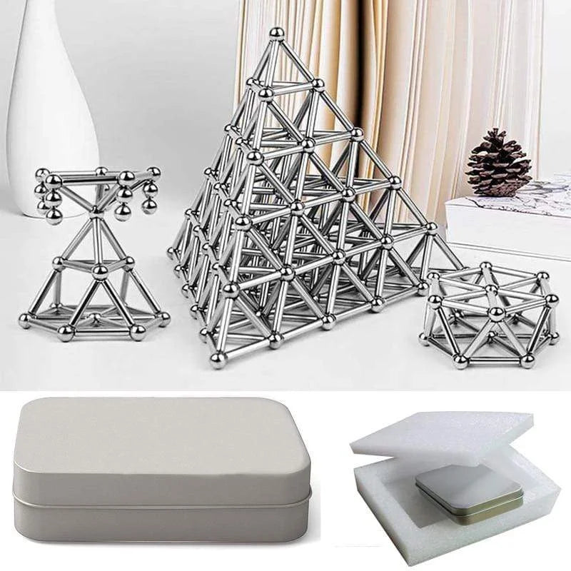 Lisslune | Magnetic Building Toy Set with Bars and Balls