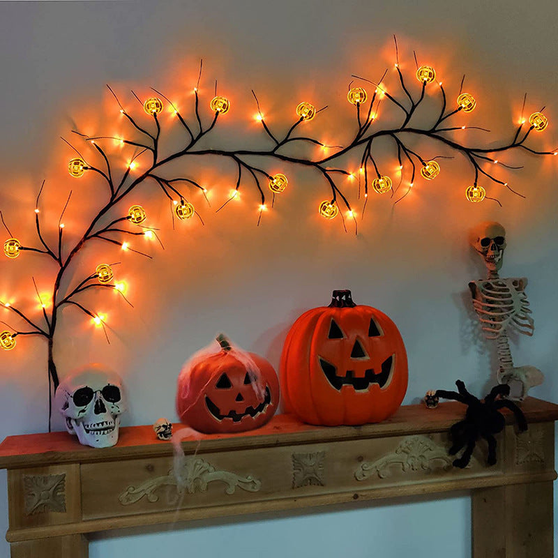 Lisslune | Halloween LED Willow Key Light Cute Cartoon Bat Pumpkin Decoration For Indoor Outdoor Party Home Decor