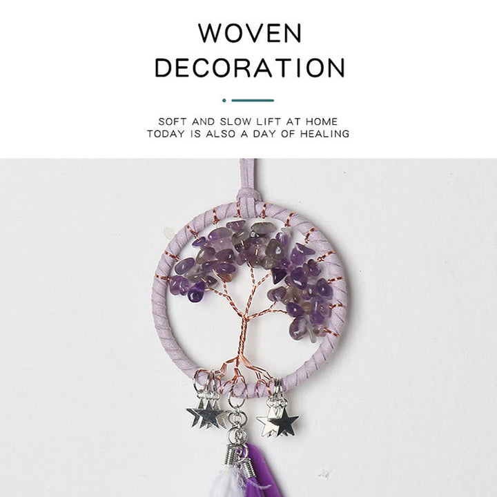 Lisslune | Frendorf Tree of Life Gemstone Dreamcatcher Hanging Jewelry