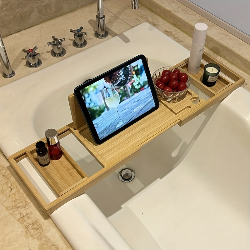 Lisslune | BambooRelax Expandable Bathtub Tray – Luxurious Spa Experience for Home