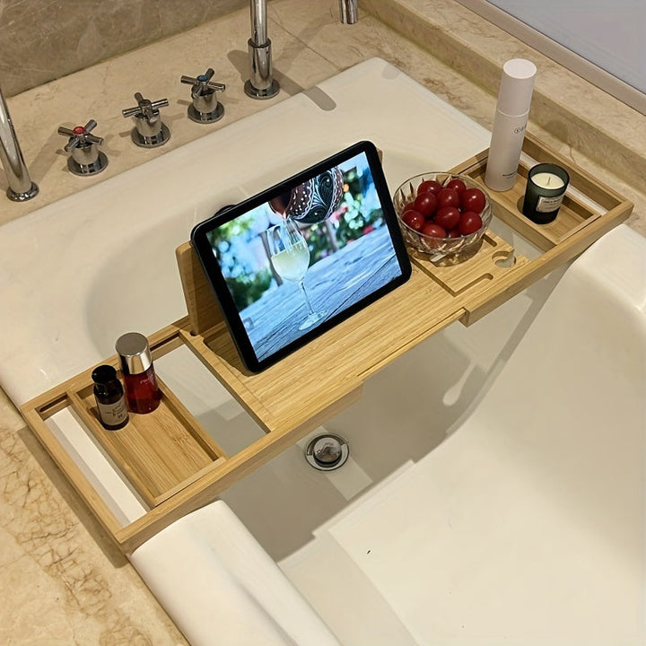 Lisslune | Bamboo Bathtub Tray - For Ultimate Relaxation