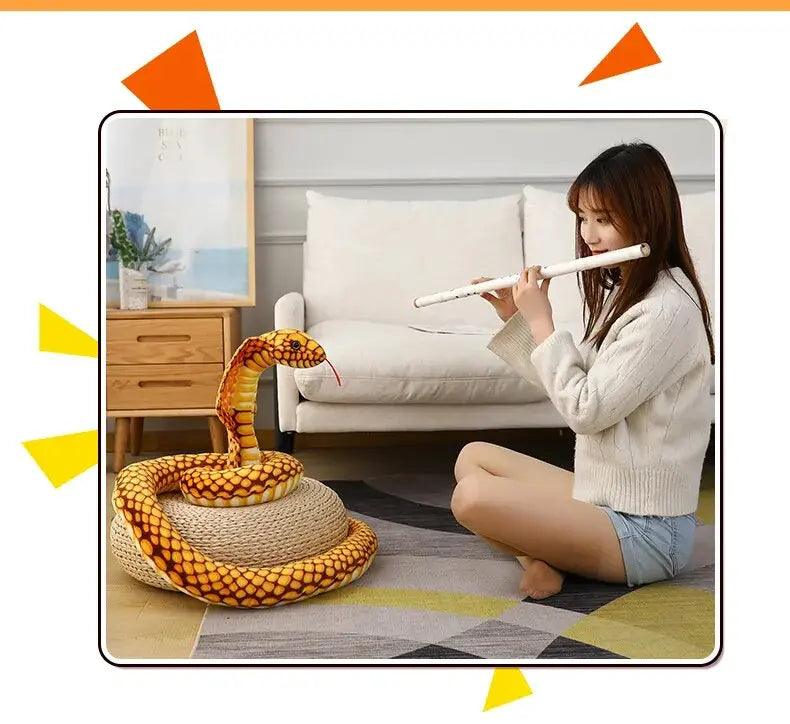 Lisslune | Realistic Cobra Snake Plush Toy - Versatile Educational Cuddly Toy for Home Decor and Play