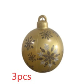 Lisslune | Inflatable Christmas Ball Outdoor Decoration 60cm – Weather Resistant PVC Christmas Decoration