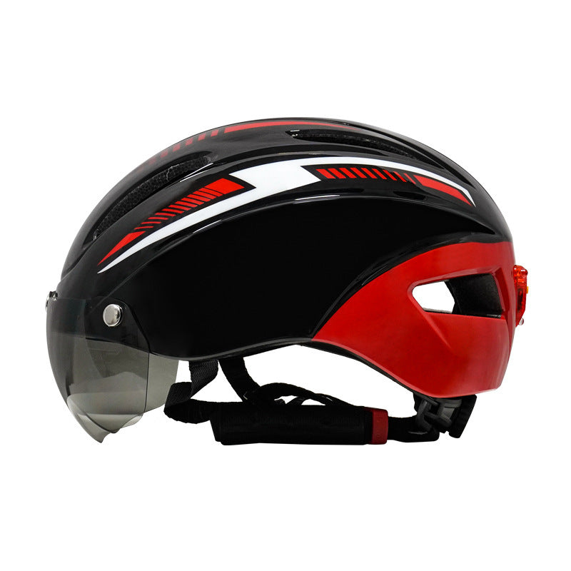 Lisslune | Bicycle Helmet Rider Helmet Sporty Helmet Glasses Rider Helmet Safety Light