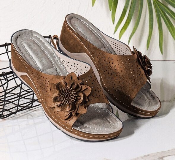Lisslune | Leather Soft Footbed Orthopedic Arch-Support Sandals